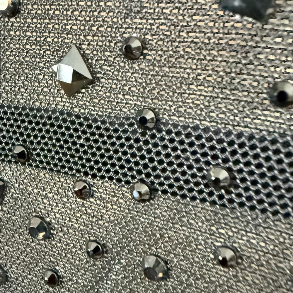 Black Sheer Rhinestone Top - Picture 2 of 6